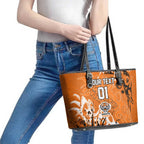 Personalized Wests Tigers Rugby Leather Tote Bag Urban Street Graffiti Style - Distressed Splatter Elements