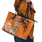 Personalized Wests Tigers Rugby Leather Tote Bag Urban Street Graffiti Style - Distressed Splatter Elements