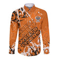 Personalized Wests Tigers Rugby Long Sleeve Button Shirt Urban Street Graffiti Style - Distressed Splatter Elements