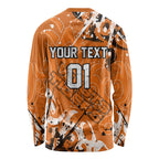 Personalized Wests Tigers Rugby Long Sleeve Shirt Urban Street Graffiti Style - Distressed Splatter Elements
