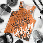Personalized Wests Tigers Rugby Men Tank Top Urban Street Graffiti Style - Distressed Splatter Elements