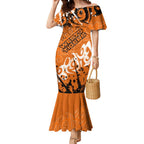 Personalized Wests Tigers Rugby Mermaid Dress Urban Street Graffiti Style - Distressed Splatter Elements