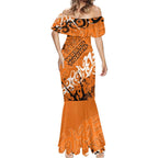 Personalized Wests Tigers Rugby Mermaid Dress Urban Street Graffiti Style - Distressed Splatter Elements