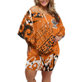 Personalized Wests Tigers Rugby Off Shoulder Short Dress Urban Street Graffiti Style - Distressed Splatter Elements