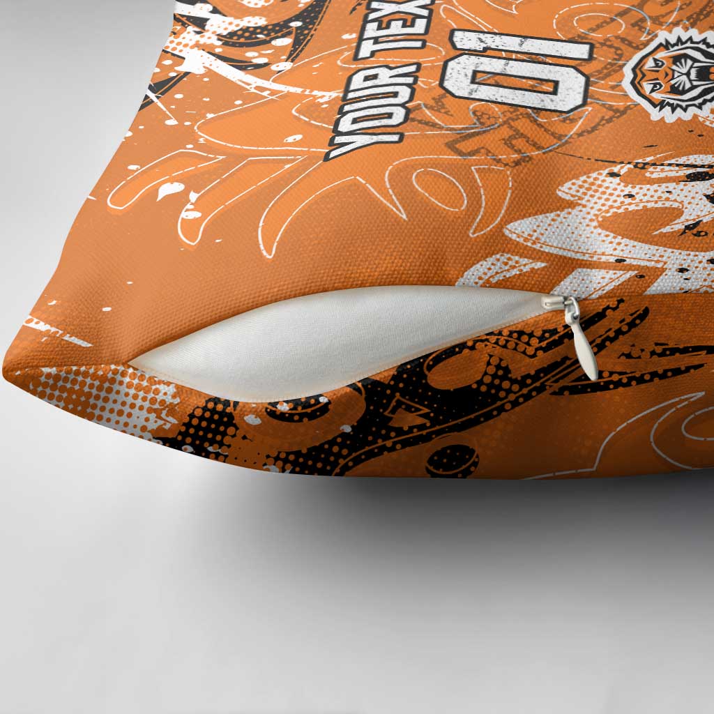 Personalized Wests Tigers Rugby Pillow Cover Urban Street Graffiti Style - Distressed Splatter Elements