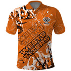 Personalized Wests Tigers Rugby Polo Shirt Urban Street Graffiti Style - Distressed Splatter Elements
