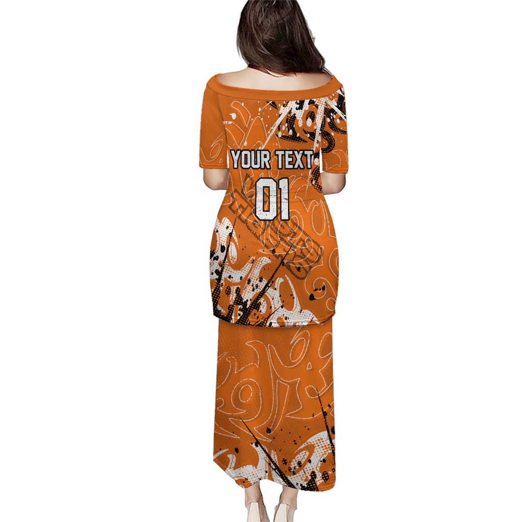 Personalized Wests Tigers Rugby Puletasi Urban Street Graffiti Style - Distressed Splatter Elements