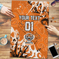 Personalized Wests Tigers Rugby Puzzle Urban Street Graffiti Style - Distressed Splatter Elements