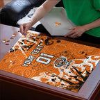 Personalized Wests Tigers Rugby Puzzle Urban Street Graffiti Style - Distressed Splatter Elements