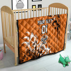 Personalized Wests Tigers Rugby Quilt Urban Street Graffiti Style - Distressed Splatter Elements