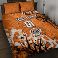 Personalized Wests Tigers Rugby Quilt Bed Set Urban Street Graffiti Style - Distressed Splatter Elements