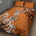 Personalized Wests Tigers Rugby Quilt Bed Set Urban Street Graffiti Style - Distressed Splatter Elements