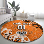Personalized Wests Tigers Rugby Round Carpet Urban Street Graffiti Style - Distressed Splatter Elements