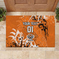 Personalized Wests Tigers Rugby Rubber Doormat Urban Street Graffiti Style - Distressed Splatter Elements