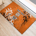 Personalized Wests Tigers Rugby Rubber Doormat Urban Street Graffiti Style - Distressed Splatter Elements