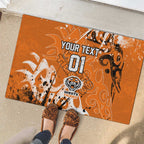 Personalized Wests Tigers Rugby Rubber Doormat Urban Street Graffiti Style - Distressed Splatter Elements