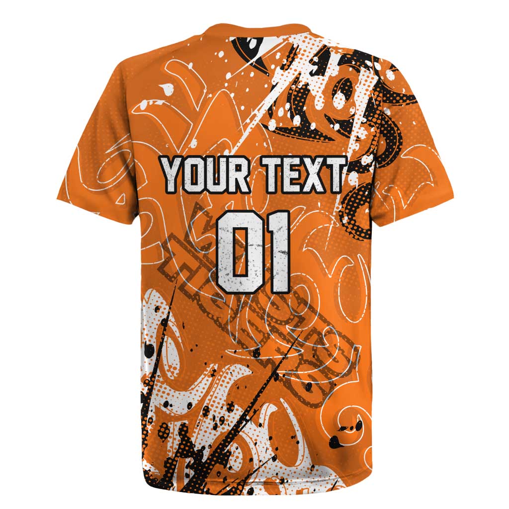 Personalized Wests Tigers Rugby Rugby Jersey Urban Street Graffiti Style - Distressed Splatter Elements