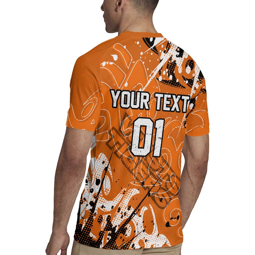 Personalized Wests Tigers Rugby Rugby Jersey Urban Street Graffiti Style - Distressed Splatter Elements