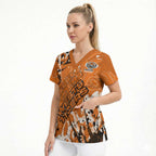 Personalized Wests Tigers Rugby Scrub Top Urban Street Graffiti Style - Distressed Splatter Elements