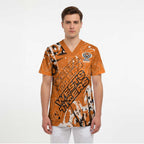 Personalized Wests Tigers Rugby Scrub Top Urban Street Graffiti Style - Distressed Splatter Elements