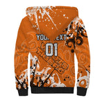 Personalized Wests Tigers Rugby Sherpa Hoodie Urban Street Graffiti Style - Distressed Splatter Elements