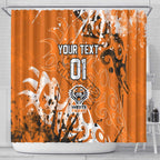 Personalized Wests Tigers Rugby Shower Curtain Urban Street Graffiti Style - Distressed Splatter Elements