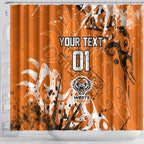 Personalized Wests Tigers Rugby Shower Curtain Urban Street Graffiti Style - Distressed Splatter Elements