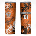 Personalized Wests Tigers Rugby Skinny Tumbler Urban Street Graffiti Style - Distressed Splatter Elements