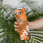 Personalized Wests Tigers Rugby Skinny Tumbler Urban Street Graffiti Style - Distressed Splatter Elements