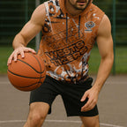 Personalized Wests Tigers Rugby Sleeveless Hoodie Urban Street Graffiti Style - Distressed Splatter Elements