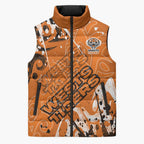 Personalized Wests Tigers Rugby Sleeveless Puffer Jacket Urban Street Graffiti Style - Distressed Splatter Elements