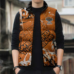 Personalized Wests Tigers Rugby Sleeveless Puffer Jacket Urban Street Graffiti Style - Distressed Splatter Elements