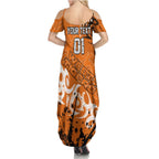 Personalized Wests Tigers Rugby Summer Maxi Dress Urban Street Graffiti Style - Distressed Splatter Elements