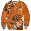 Personalized Wests Tigers Rugby Sweatshirt Urban Street Graffiti Style - Distressed Splatter Elements