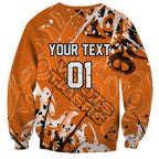 Personalized Wests Tigers Rugby Sweatshirt Urban Street Graffiti Style - Distressed Splatter Elements