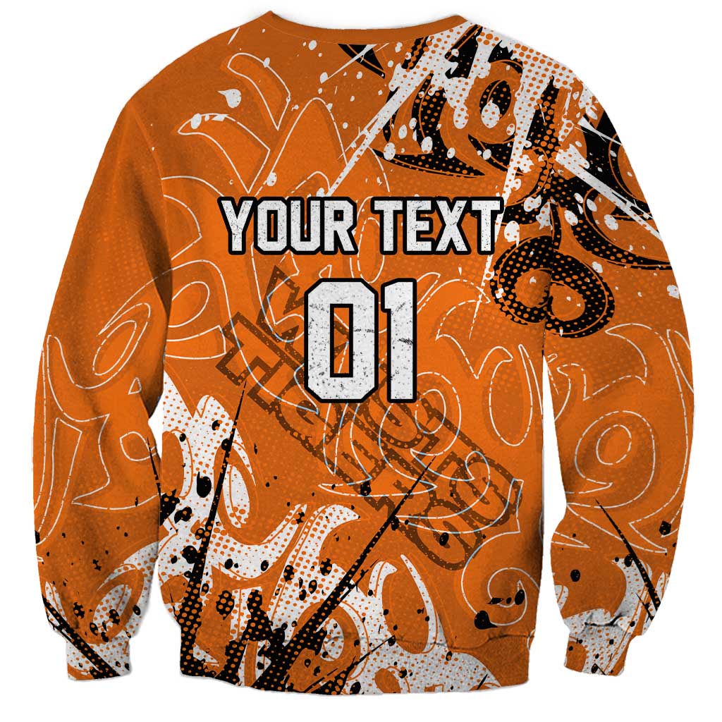 Personalized Wests Tigers Rugby Sweatshirt Urban Street Graffiti Style - Distressed Splatter Elements