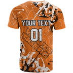 Personalized Wests Tigers Rugby T Shirt Urban Street Graffiti Style - Distressed Splatter Elements