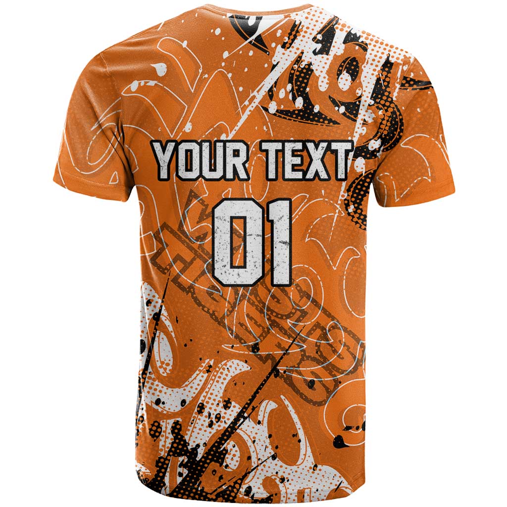 Personalized Wests Tigers Rugby T Shirt Urban Street Graffiti Style - Distressed Splatter Elements