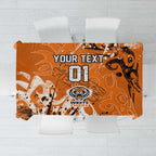 Personalized Wests Tigers Rugby Tablecloth Urban Street Graffiti Style - Distressed Splatter Elements