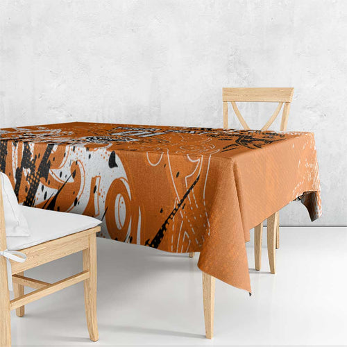 Personalized Wests Tigers Rugby Tablecloth Urban Street Graffiti Style - Distressed Splatter Elements