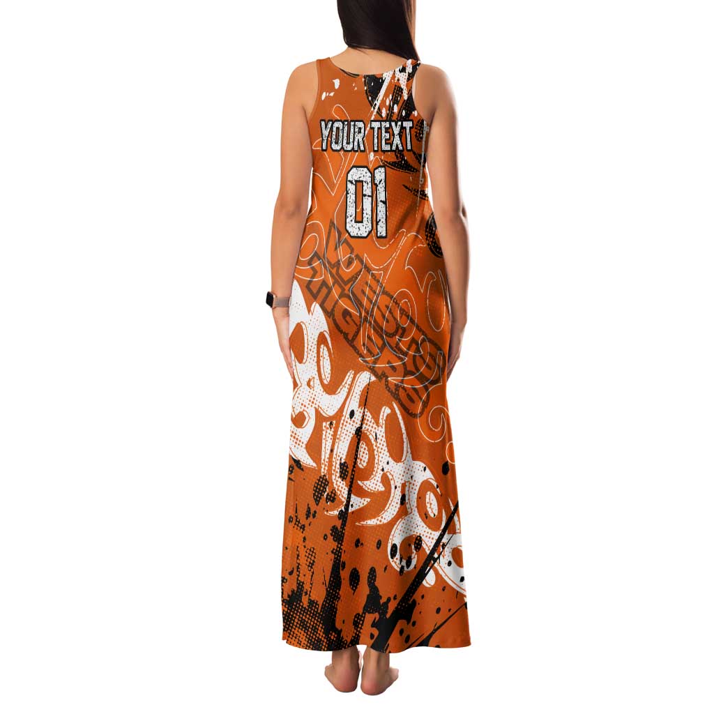 Personalized Wests Tigers Rugby Tank Maxi Dress Urban Street Graffiti Style - Distressed Splatter Elements
