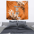 Personalized Wests Tigers Rugby Tapestry Urban Street Graffiti Style - Distressed Splatter Elements