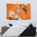 Personalized Wests Tigers Rugby Tapestry Urban Street Graffiti Style - Distressed Splatter Elements