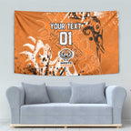 Personalized Wests Tigers Rugby Tapestry Urban Street Graffiti Style - Distressed Splatter Elements