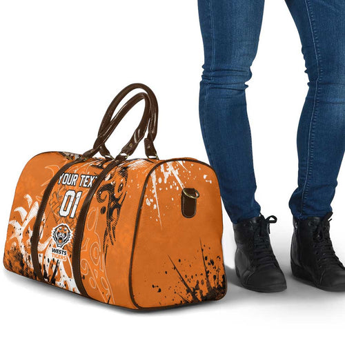 Personalized Wests Tigers Rugby Travel Bag Urban Street Graffiti Style - Distressed Splatter Elements