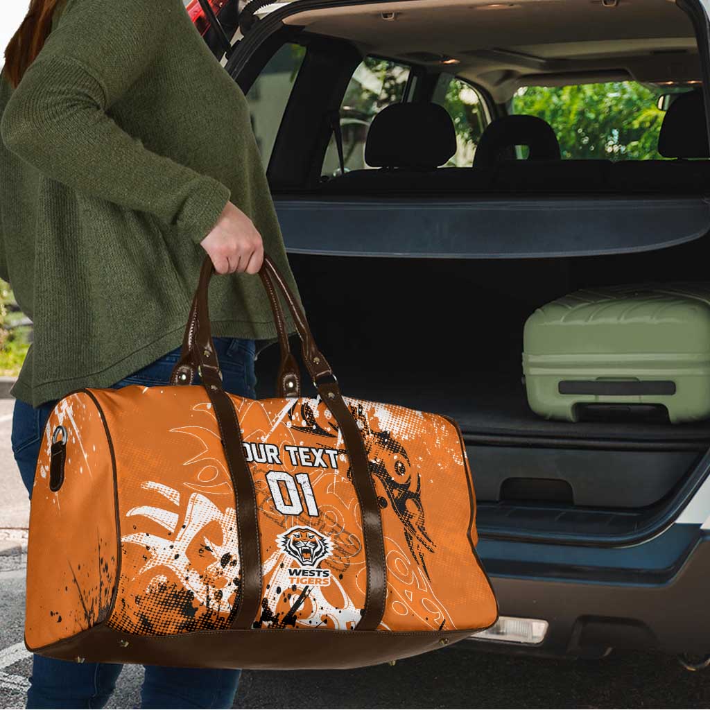 Personalized Wests Tigers Rugby Travel Bag Urban Street Graffiti Style - Distressed Splatter Elements