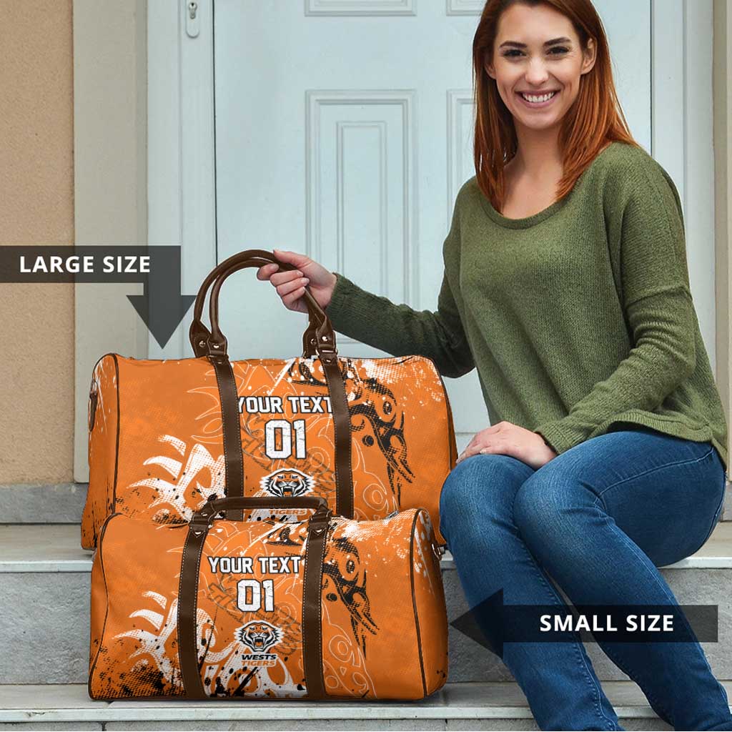 Personalized Wests Tigers Rugby Travel Bag Urban Street Graffiti Style - Distressed Splatter Elements