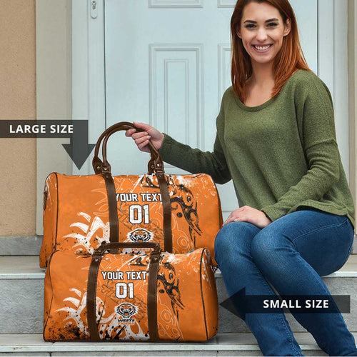 Personalized Wests Tigers Rugby Travel Bag Urban Street Graffiti Style - Distressed Splatter Elements