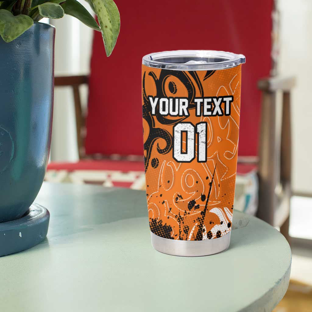 Personalized Wests Tigers Rugby Tumbler Cup Urban Street Graffiti Style - Distressed Splatter Elements