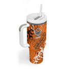 Personalized Wests Tigers Rugby Tumbler With Handle Urban Street Graffiti Style - Distressed Splatter Elements
